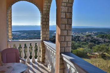 view from the balcony of the apartment, view of the town of Rab